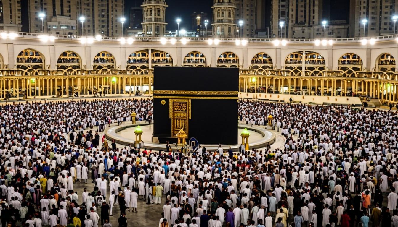 Jamaah thawaf mengelilingi Kabah